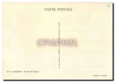 P. Gauguin - Parahi Te Makae — Kol. des Maîtres, wydawca Braun & Cie, n°79 — Rewers