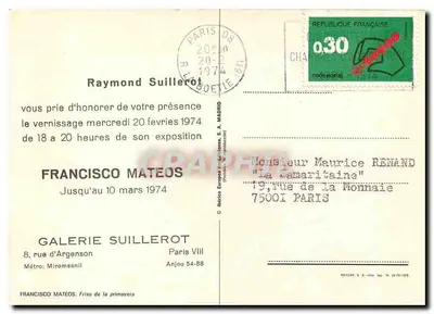 Francisco Mateos — Exposição "La Samaritaine" — Galeria Suillerot, Paris — Verso