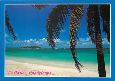 Le Gosier, Guadalupe — praia e ilhote — edição Bleu de Guadeloupe