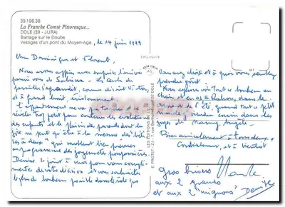 Dole (Jura) — Przepływ na Doubsie, ruiny mostu z średniowiecza — Wydawnictwo z Wschodu — Rewers