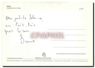 Bari — Widok portu w zachodzie — INGROSSO AL di Antonietta Lamberta n° 27086B — Rewers