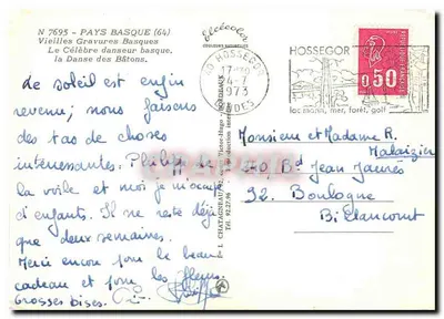 O famoso dançarino basco — Velhas Gravuras Bascas, N° 7695 — Editor Victor-Hugo — Verso