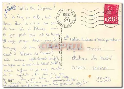 Sci e montagne — Vacanze in sci a breve — disegno di Jacky — Verso