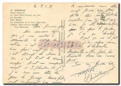 Marselha — Lembrete de Marselha — Edições Provençais — Verso