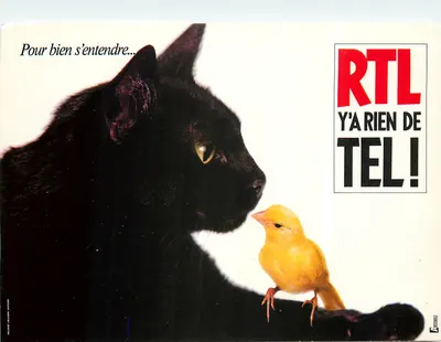 Gato preto e pássaro amarelo — publicidade para RTL — Agência Meunie/Granier-Deferre