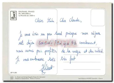 De Twee Alpen — Uitzicht op La Muzelle — Les Editions ANDRÉ Grenoble — Achterkant