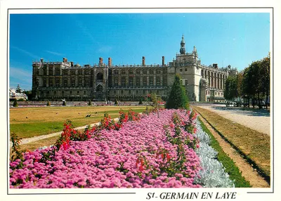 Castelo de Saint-Germain-en-Laye — vista do parque com flores — editor Abelle-Cartes, n° 120