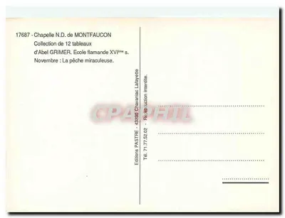 Capela Nossa Senhora de Montfaucón — Coleção de Abel Grimer — Escola flamenga séc. XVI — Edições Pastre — Verso