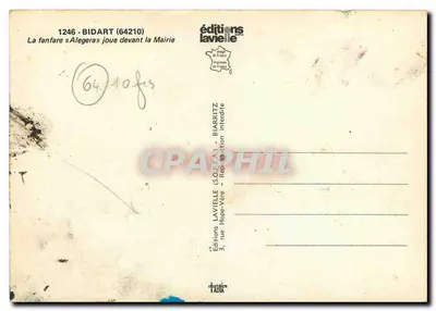 Bidart — Fanfarra « Alegera » toca diante da prefeitura — Edições Lavielle, n°1246 — Verso