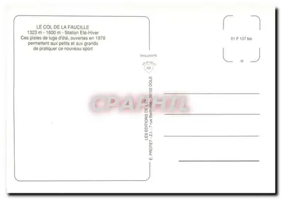 Luge de verão no Col de la Faucille — Les Éditions de Lest, n° 01 F 107 bis — Verso