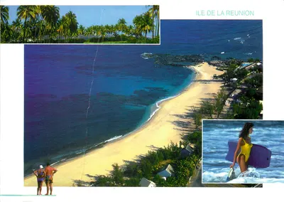 Ilha de La Réunion — vista aérea de praia e palmeiras — Éditions Agedis