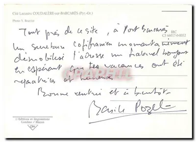 Cap Coudalère — vista aérea do porto e dos edifícios — Éditions et Impressions Combier / Mâcon — Verso