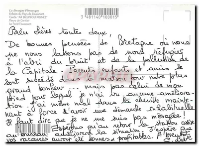Due giovani ragazze in costume bretone — Fleur de Cerisier — La Bretagna Pittoresca — Verso