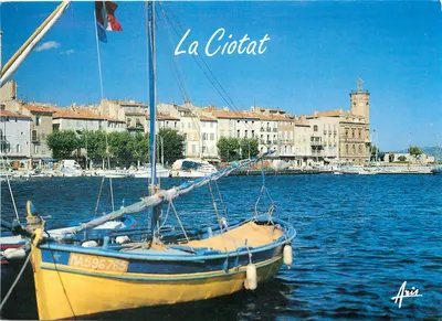 La Ciotat — vista do porto com barco a vela — edição Aris