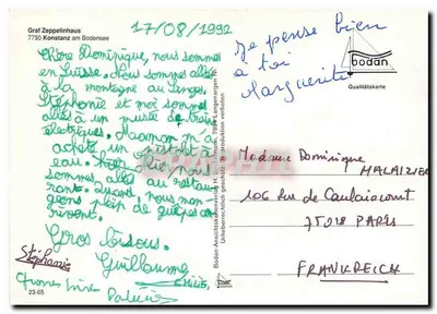 Konstanz am Bodensee — fachada histórica ornada — editor Bodan, n° 23-65 — Verso