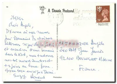 Crathes Castle from the Garden, Deeside — A Dennis Postcard D.3040L — Verso