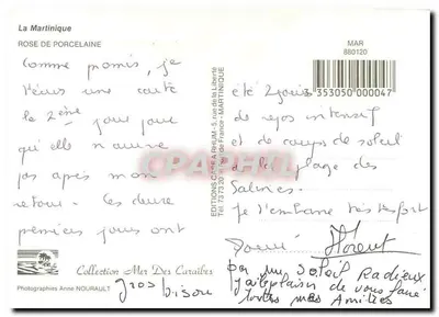 Flor vermelha — Martinique — Éditions Case à Rhum — Verso