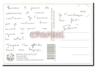 Coup de filet — Tropikalna taneczna — Wydawnictwo André Exbrayat — Rewers