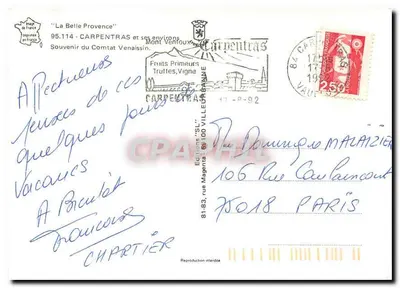 Carpentras i jego okolice — Wydawnictwo 'La Belle Provence' nr 95.114 — Rewers