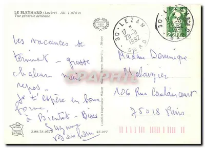 Le Bleymard (Lozère) — Vue générale aérienne — Cing — Verso
