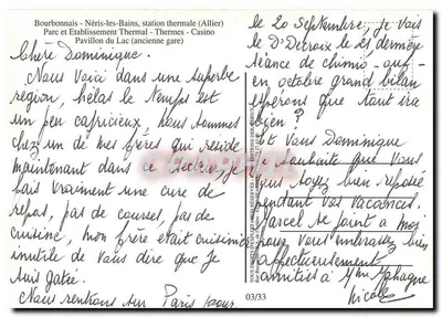 Néris-les-Bains — vista panorâmica — Edições Regionais — Verso