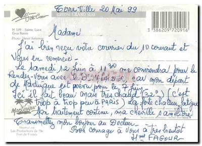 Ste Luce — Martinique — Éditions Grand Sud, n° M.109 — Verso