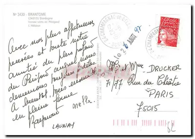 Abbatia Périgord — Zielona Wenecka w Périgord — Éditions Rime, n° 3430 — Rewers