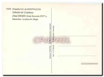 Plac wioski — Grudzień — Szkoła flamandzka XVI wieku — Wydawnictwo PASTRE, 43280 Chavanac — Rewers