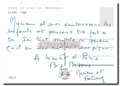 Le Val — Provence — wydawca Bandol Carterie, n° VAL 9 — Rewers