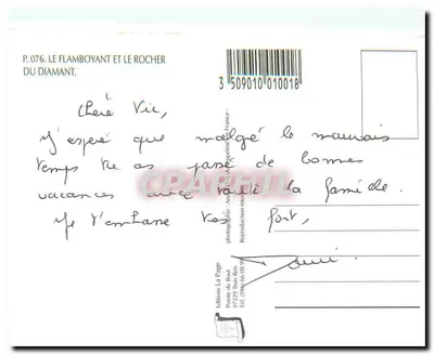 Flamboyant i Skarpa Diamentowa — Martinique — Wydawnictwo La Page — Rewers