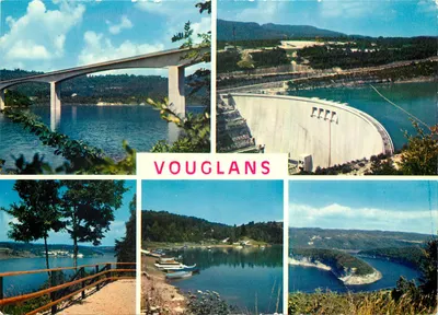 Vouglans — barragem e ponte — editor La Franche Comté Pittoresque