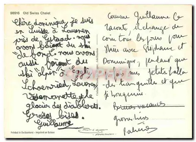 Chalé suíço — Lauerlen perto de Interlaken — Foto G. Giger, Adelboden — Verso