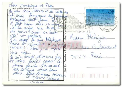 Hombre de nieve — corazón rojo — L. Zozor — Reverso