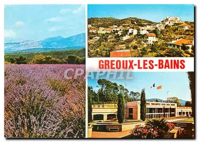 Greoux-les-Bains — vista da lavanda, do vilarejo e da estação termal — Les Editions Troglodytes