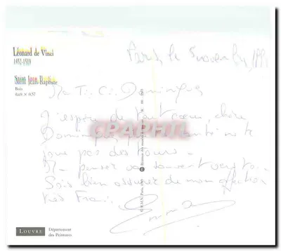 São João Batista — Leonardo da Vinci — Departamento de Pinturas do Louvre — Verso