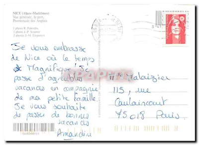 Nice - Côte d'Azur — widok panoramiczny i lokalne sceny — Wydawnictwo S.M.I. nr 8000519 — Rewers