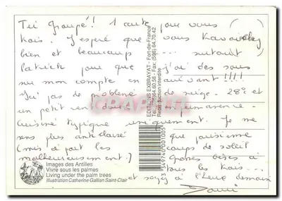 Życie wśród palm — Ilustracja Catherine Gallian Saint-Clair — Éditions Exbrayat — Rewers