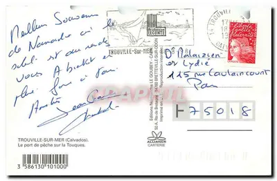 Trouville — Porto de pesca na Touques — Éditions Normandes LE GOUBEY — Verso