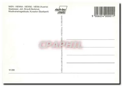 Widoki Wiednia — Klingendes — wydawca Risch-Lau & Metz, n° W 288 — Rewers