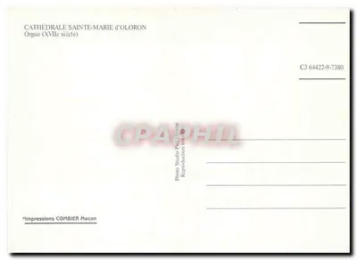 Órgão da Catedral Santa Maria de Oloron — Século XVII — Impressões Combier Macon — Verso