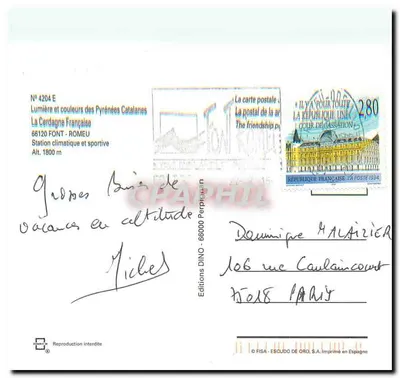 Font Romeu — Estación climática y deportiva — Éditions DINO — Reverso