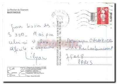 Martinique — o Diamante — Éditions de France — Verso