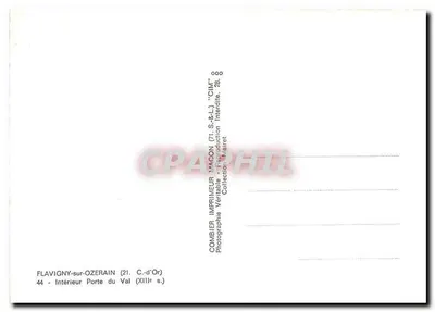 Flavigny-sur-Ozerain — Wnętrze bramy Val (XIII wiek) — Combiérier Imprimeur — Rewers