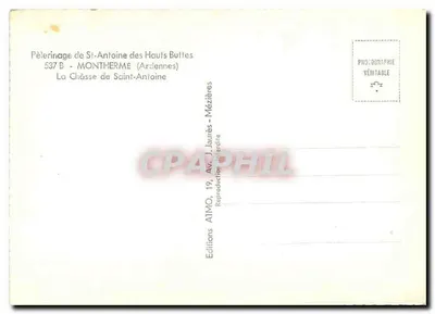 Relíquia de Santo Antônio de Padua — editor ATMO, n° 537 B — Verso