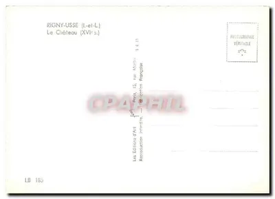 Rigny-Usse — Il Castello (XVI secolo) — Les Éditions d'Art, Parigi — Verso