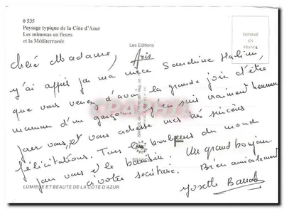 Côte d'Azur — Typowy krajobraz z kwitnącym mimozą — Les Editions — Rewers