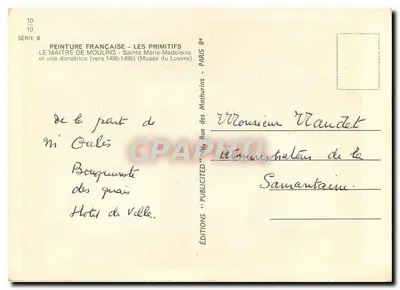 Santa Maria-Madeleine — uma doadora — O Mestre de Moulins — Série B — Verso