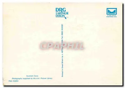 Clãs Escoceses — Carta postal educativa — DRG J. Arthur Dixon — Verso
