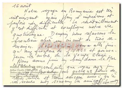 Dwie kobiety w tradycyjnym stroju rumuńskim — Muzeum Arthur Coulin, Sibiu — Rewers