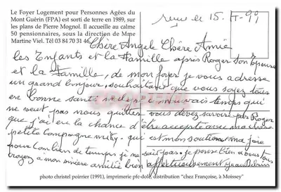 Dom dla Starszych Osób w Mont Guérin — zdjęcie z 1991 — drukarnia PFC-Dôle — Rewers